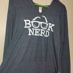 "Book Nerd" Shirt w/hood